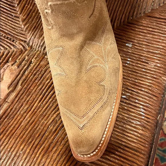 Corral Embroidery Suede Tall Top Snip Toe Cowboy Boot - Picture 12 of 16